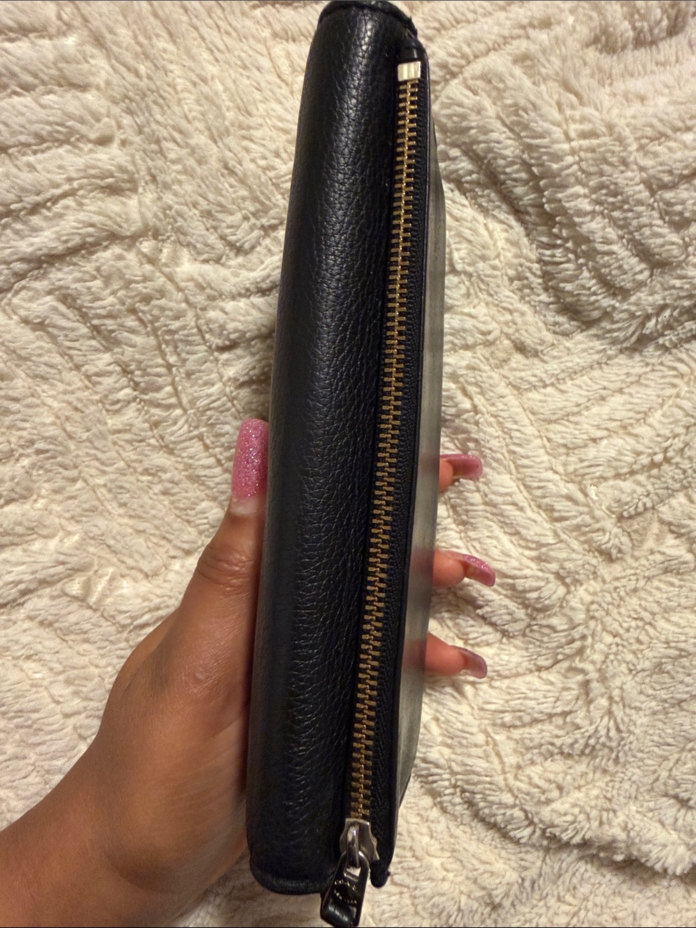 Coach Black Pebbled Leather w/ Removable Checkbook Wallet 2Fer - Picture 13 of 13